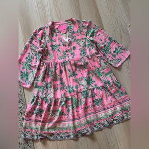 🌸 NEW Lilly Pulitzer “Martine” Tiered Swing Dress Always Worth It Lileeze V-neck